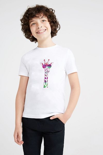 QIVI Tricou alb pentru copii