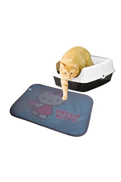 Genel Markalar Hello Kitty Kedi Kumu Paspası Dikdörtgen Turkuaz