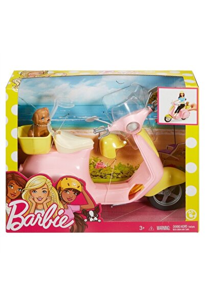 Barbie Orjinal Lisanslı 'nin Büyük Motorsikleti Pembe Oyuncak Vespa Moped