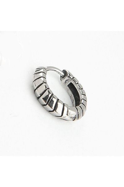 northstarshop Modern Sports Design Biker Ring Snap-On 316l Steel Earring (single)