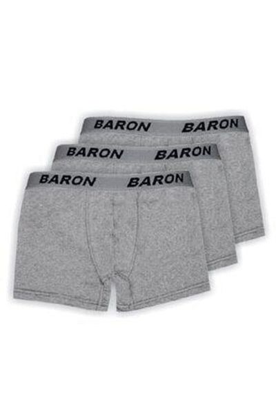 BARON Ανδρικό μπόξερ γκρι Lycra Elastane χτενισμένο βαμβακερό - Συσκευασία 1