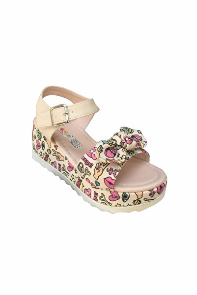 owwox club Kız Çocuk Bej Dolgu Topuklu Sandalet