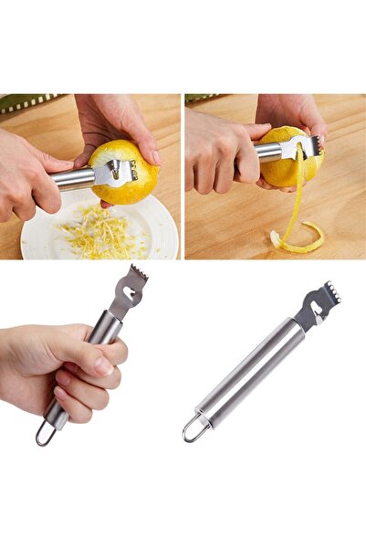 Çokuygunuz Paslanmaz Metal Limon Portakal Elma Kabuk Çizici Soyma Bıçağı