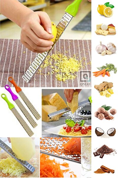 QNİAY مقبض عملي طويل اللون من Qnykitchen، مبشرة الجبن والليمون، مبشرة إعداد ا...