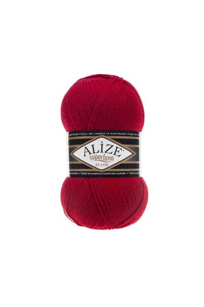 Alize 56 خيط حياكة يد كلاسيكي باللون الأحمر من سوبرلانا