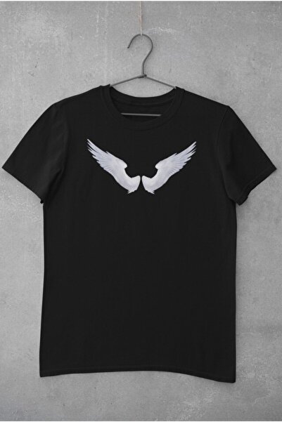 Kio Tasarım Γυναικείο μπλουζάκι με στάμπα White Angel Wing 100% βαμβάκι