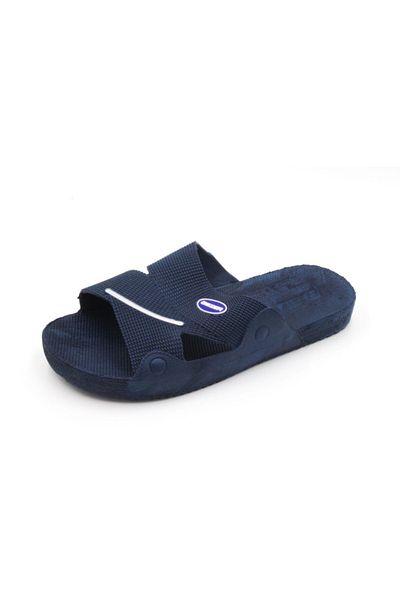GEZER Men's Daily Non-Slip Sole Bathroom, WC, Sea, Beach, Pool Slippers - Navy Blue