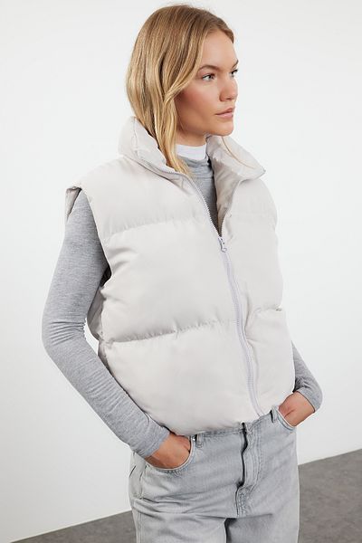 Trendyol Collection Wasserabweisende Pufferweste in Steinfarbe - TWOAW23YE00059