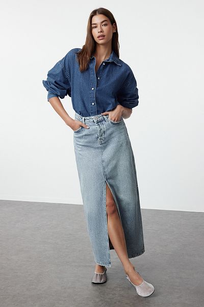 Trendyol Collection Navy Blue Oversize farmer ing TWOSS23GO00319
