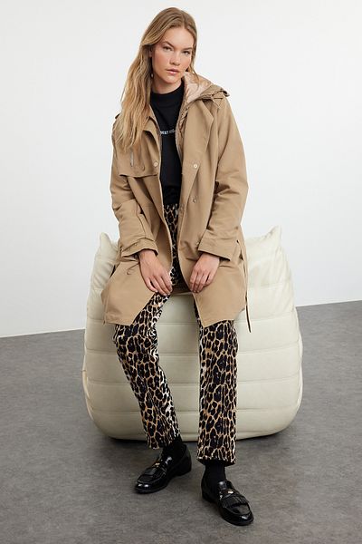 Trendyol Collection Mink Oversize Wide Cut Belted Water Repellent Trench Coat TWOAW24TR00051