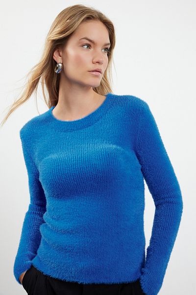Trendyol Collection Pulover din tricotaje Saks cu textura moale - TWOAW25KZ00144