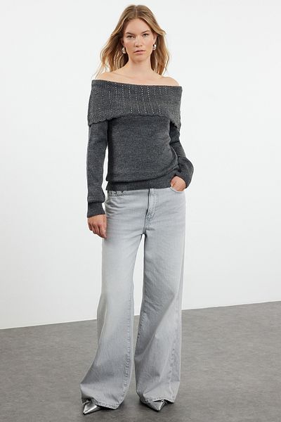 Trendyol Collection Soft Textured Anthracite Sweater - TWOAW25KZ00136