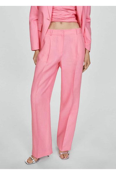MANGO Woman Linen pants and blouse set