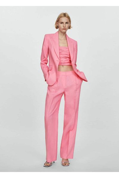 MANGO Woman Linen pants and blouse set