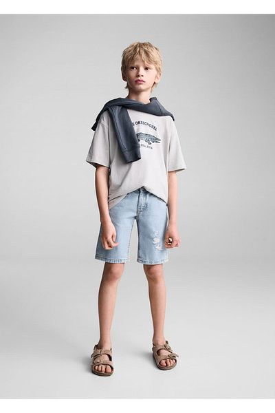 MANGO Kids Pantaloni scurți albaștri pentru copii