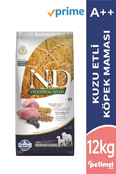 N&D Ancestral Graın Kuzu Etli Yaban Mersini Düşük Tahıllı Yetişkin Köpek Mama...