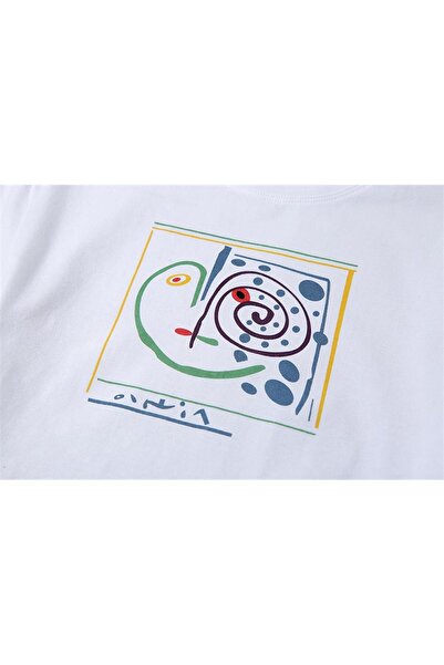 Touz Білий кроп-топ з принтом Küt Küt Face Art