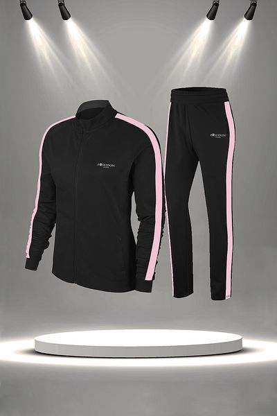 POSEIDON STORM Plus Size Black Supra Combed Cotton Tracksuit - Anti-Sweat Breathable (4XL-10)