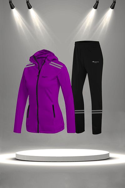 POSEIDON STORM Plus Size Women's Purple New Supra Combed Fabric Stylish Walking Suit (4Xl-10Xl)
