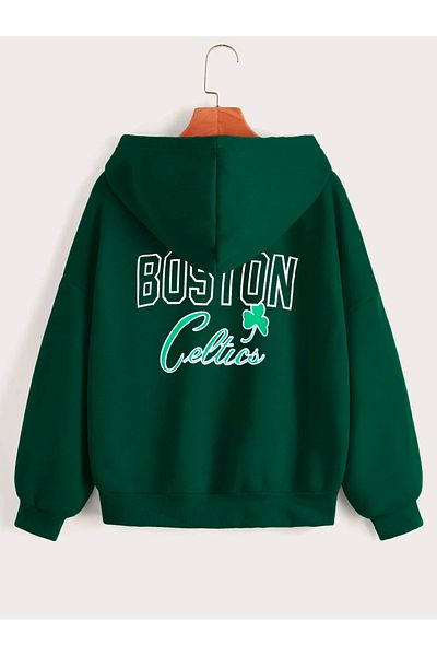Adrift Cceltic Unisex Colorful Printed Oversize Hooded Zippered Cardigan