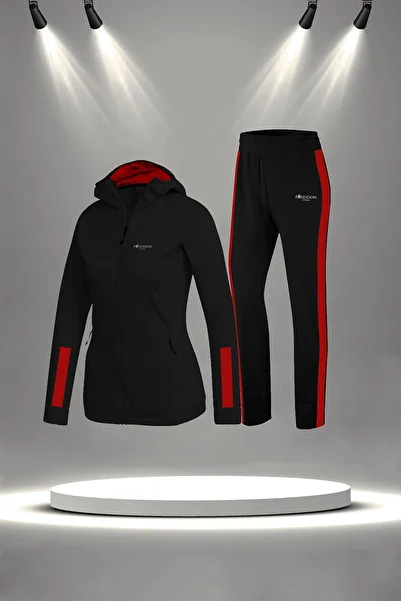 POSEIDON STORM Plus Size Women's Black New Supra Combed Cotton Fabric Running Tracksuit Set (4Xl-10Xl)