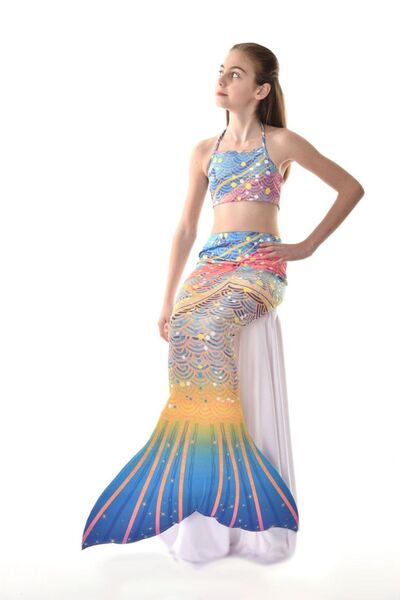 Rs Ramuni Patterned Mermaid Costume and Swimsuit / Set of Three