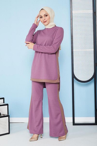 Moda Ebva Double Hijab Combination - Spanish Leg, Dried Rose 5021