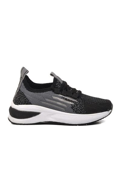 WALKWAY Boy's Sports Shoes - Black White Smoke