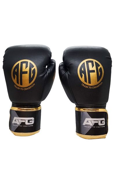 AFG Boxing Gloves Black Gold 6 Oz