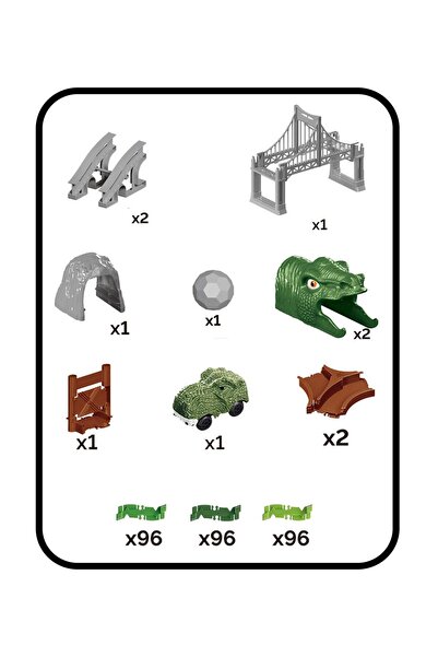 Sole Dinosaur World, Dinosour Tracks 288 Pieces Flexible Rail Race Track - 288 Pieces