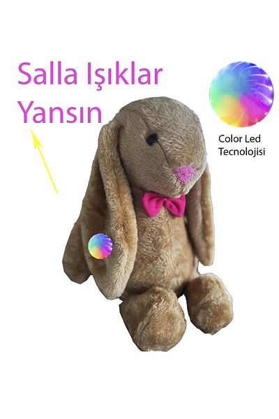 Sole ضوء LED، رفيق النوم، أرنب طويل الأذن، أرنب قطيفة 65 سم