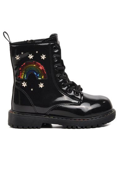 Aspor Pepino Black Fleece Star Patterned Girl's Boots