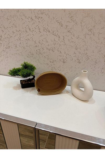 REYGON TEKSTİL wicker OVAL JUTE, HAND WOVEN BASKET BATHROOM AND KITCHEN ORGANIZER S7