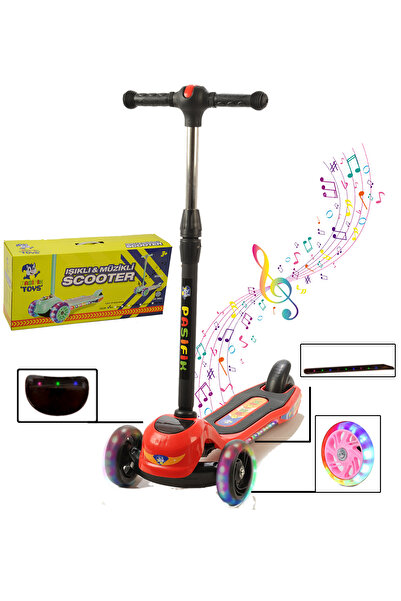 Pasifik Toys Müzikli Ve Led Işıklı Büyük Üç Teker Ve Gövde Çocuk Scooter
