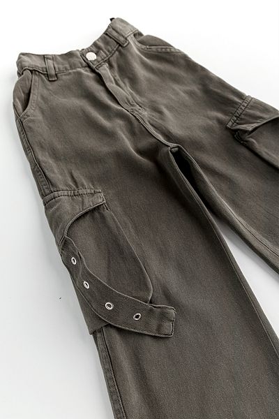 Babymod Eyelet Detailed Cargo Pocket Canvas Girl's Trousers