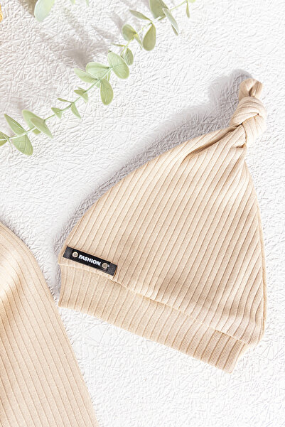 Babymod Natural Buttoned Hat Baby Girl/Boy Jumpsuit Set