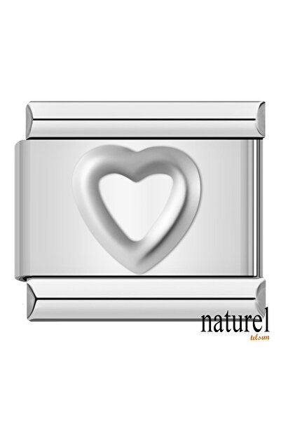 Naturel Tılsım İtalyan Paslanmaz Çelik 9mm Kalp Charm