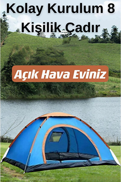 welcomein 8 Kişilik Renkli Kolay Kurulum Kamp Çadırı Dayanıklı Dış Mekan Outd...