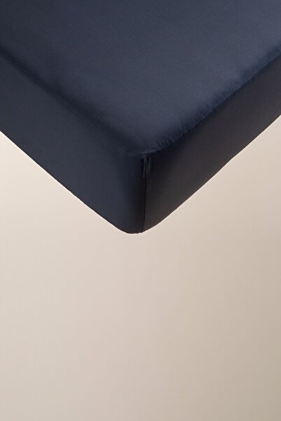 Penelope Navy Blue Lia Series - 100% Cotton Satin, 160X200 cm Elastic Sheet Set