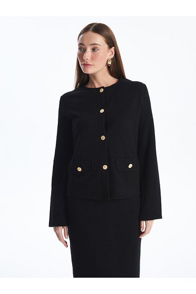 LC Waikiki Women's Long Sleeve Crew Neck Cardigan