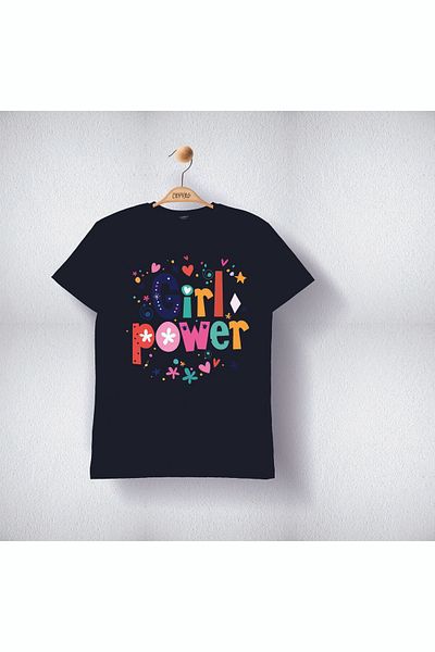 Cevval تي شيرت بناتي بطبعة Girl Power
