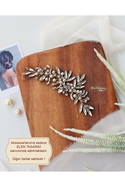 Elen Tasarım Αξεσουάρ μαλλιών με πέτρες και πέρλες. Ασημένιο στέμμα νύφης. 1 ...