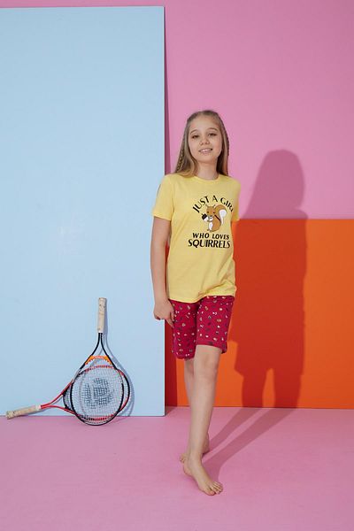 Ayans Pijama Combed Cotton Girl's Capri Set