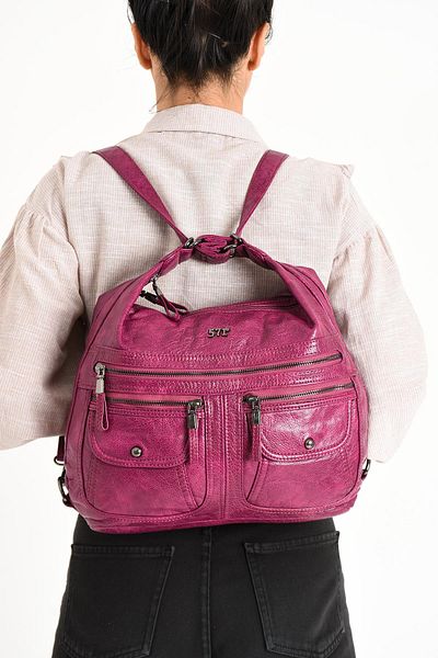 571 Collections Çanta Purple Faux Leather Soft Shoulder Bag - Backpack (Model: 571-11-13A)
