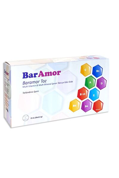 BarAmor Toz Multi Vitamin ve Multi Mineral İçeren Takviye Edici Gıda