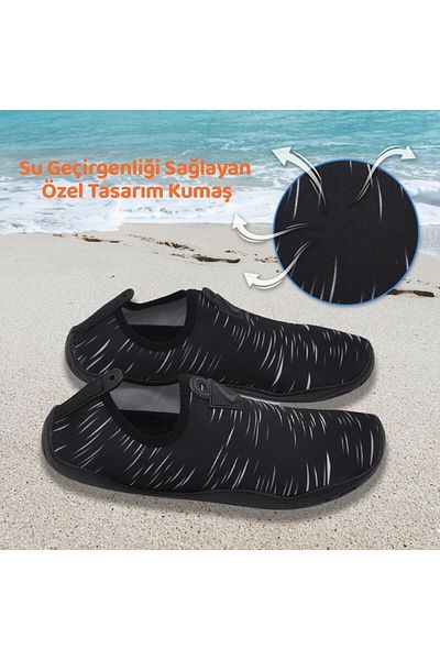BLACK DEER Hayal Black-white Multi-Purpose Beach and Sea Shoes