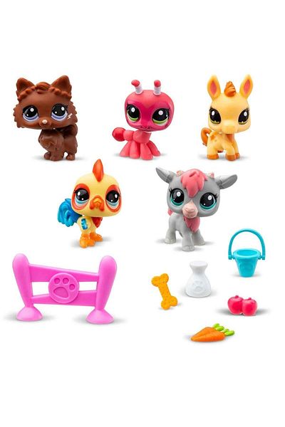 PeriYedi مجموعة مجسمات صغيرة تحت عنوان المزرعة من Littlest Pet Shop مكونة من 5 قطع