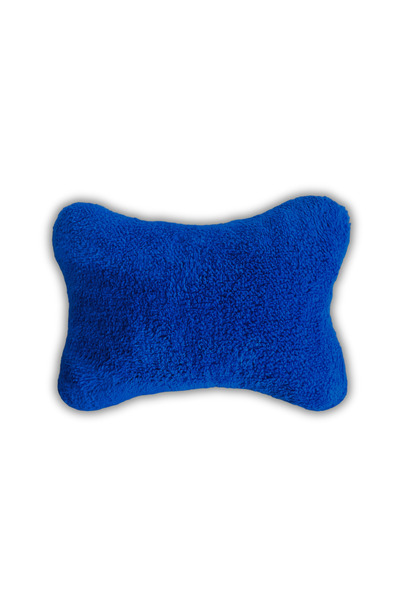 TUSBA MARKET Scaun auto ortopedic albastru din pluș - pernă de călătorie pent...