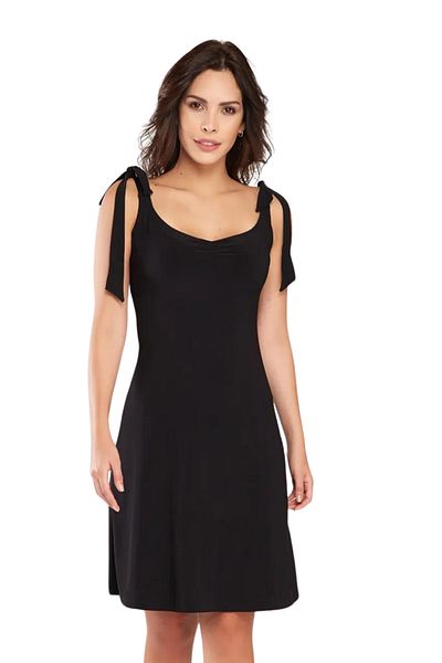 Laranor Women's Black Shoulder Strap Dress 18L6358