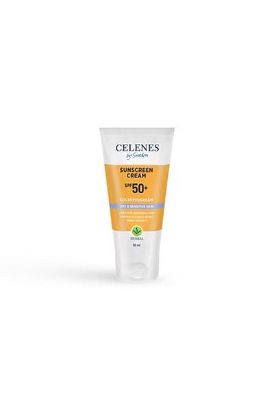 Celenes 50 ml Vegan Sunscreen - Intensive Moisturizing, SPF50 for Dry and Sensitive Skin